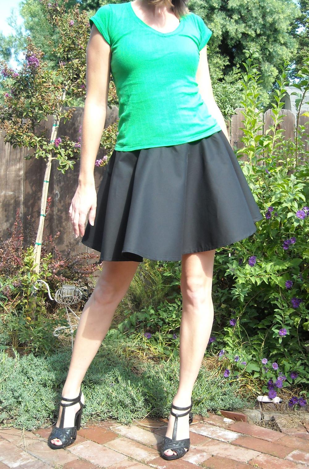 Custom made womens black circle skirt